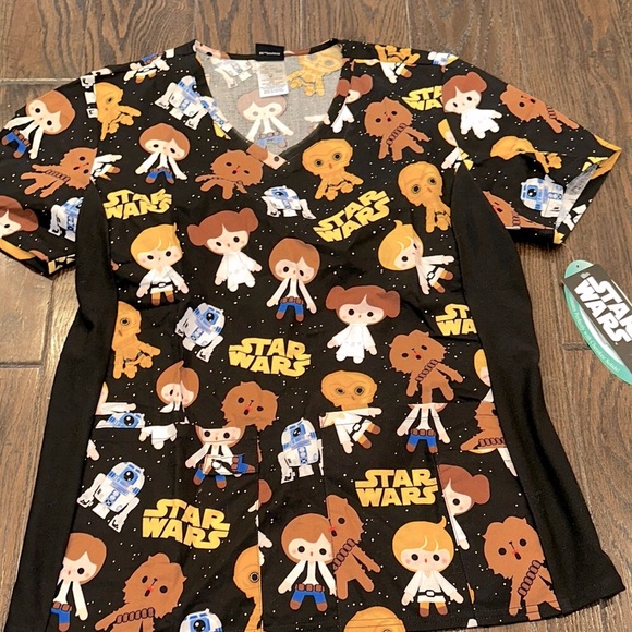 Star Wars Tops - Star Wars Themed Scrub Top size medium new with tags
